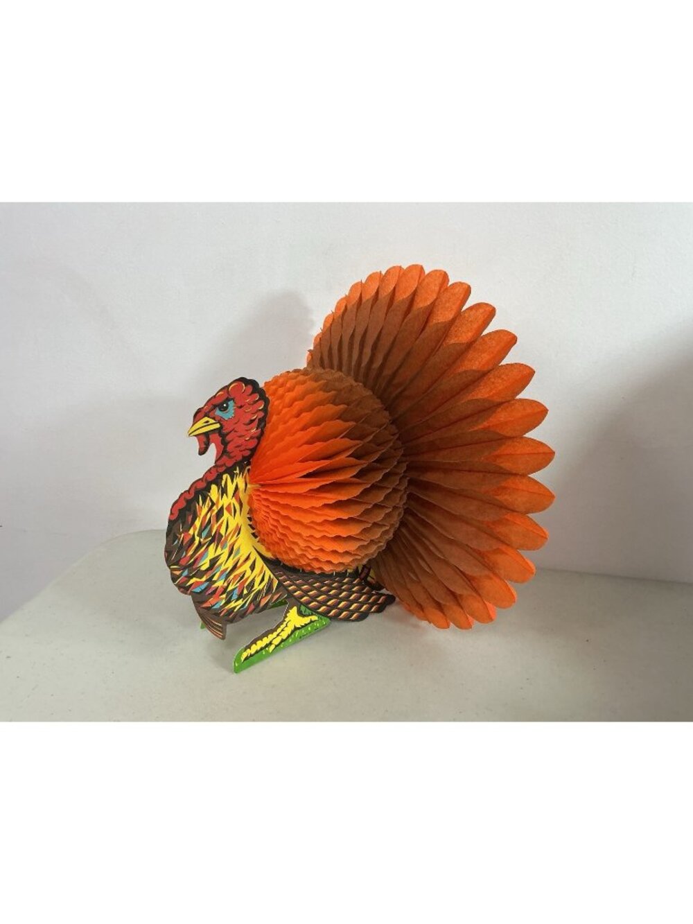 Beistle Vintage Honeycomb Turkey Centerpiece Made in the USA 1984